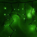 Гирлянда Айсикл (бахрома) светодиодный, 5,6 х 0,9 м, черный провод "КАУЧУК", 220В, диоды зеленые, NEON-NIGHT, SL255-244