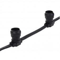 Гирлянда Белт-Лайт 2 жилы, 50м, шаг 20см, 250 патронов E27, IP65, черный плоский провод каучук NEON-NIGHT